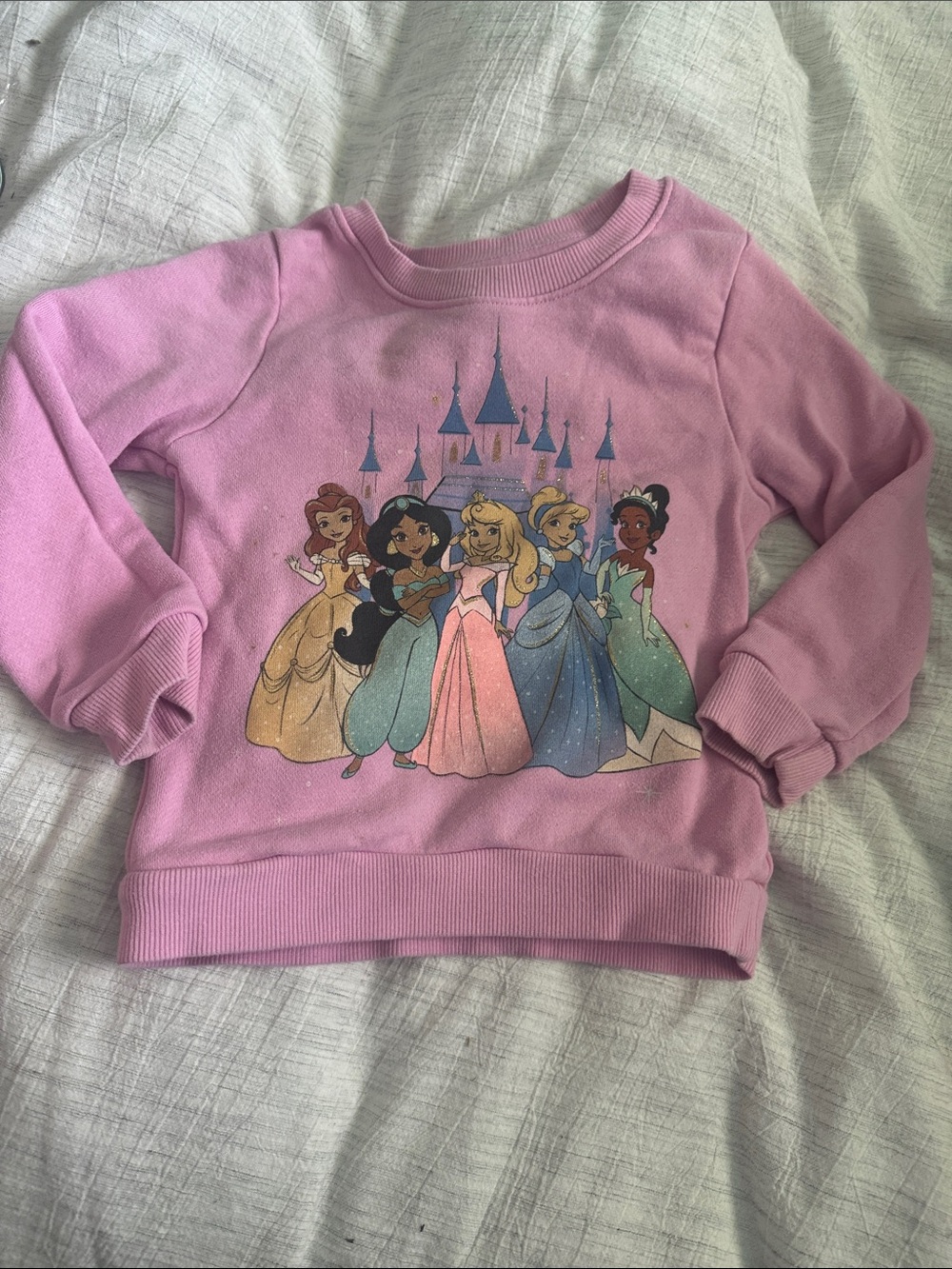 Disney Girls Pink Princess Castle Sweatshirt